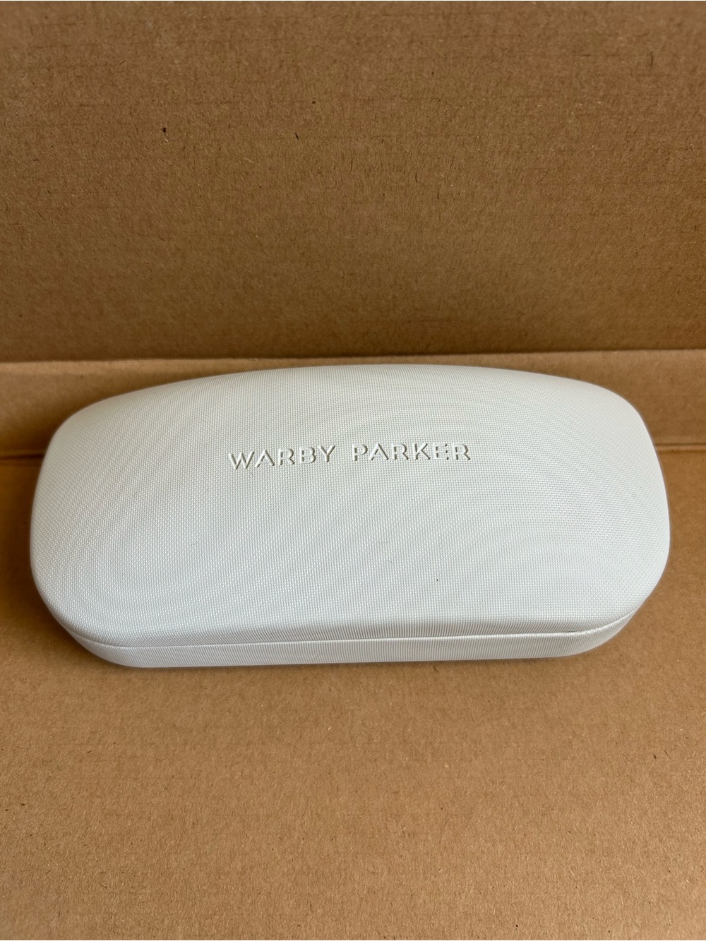 Warby Parker Hard Eyeglass Case Protective White Clamshell Sunglasses Box White